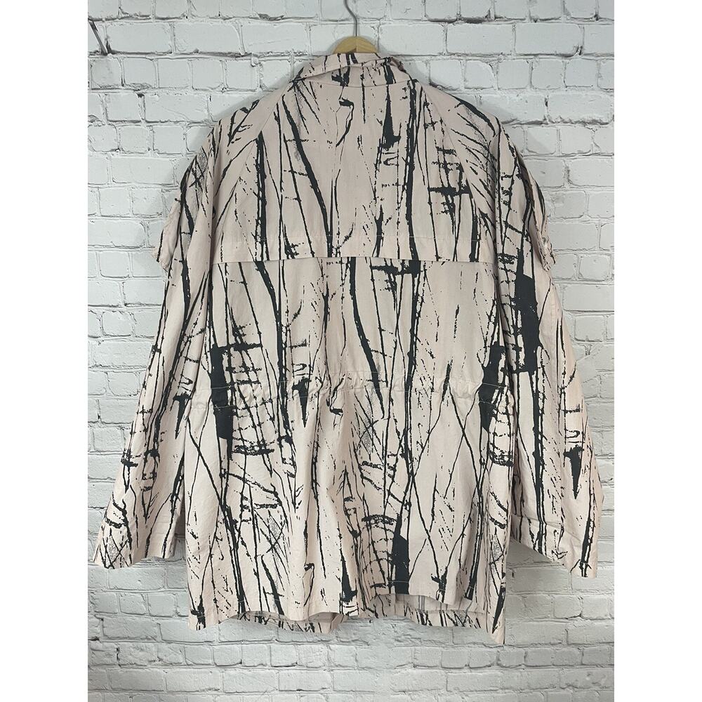 BACI Small jacket coat Oversized lagenlook pockets Paint Splatter Art To Wear - Picture 2 of 6
